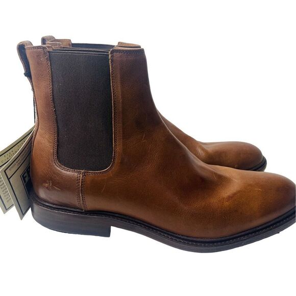 Frye Boots Mens Size 10 Chris Chelsea Brown Leather New In Box - Picture 4 of 8